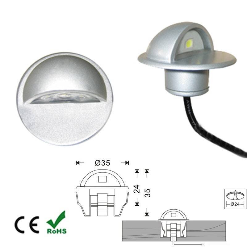 IP65 įleidžiamas LED švyturėlis, 12 V nuolatinės srovės, 0,4 W