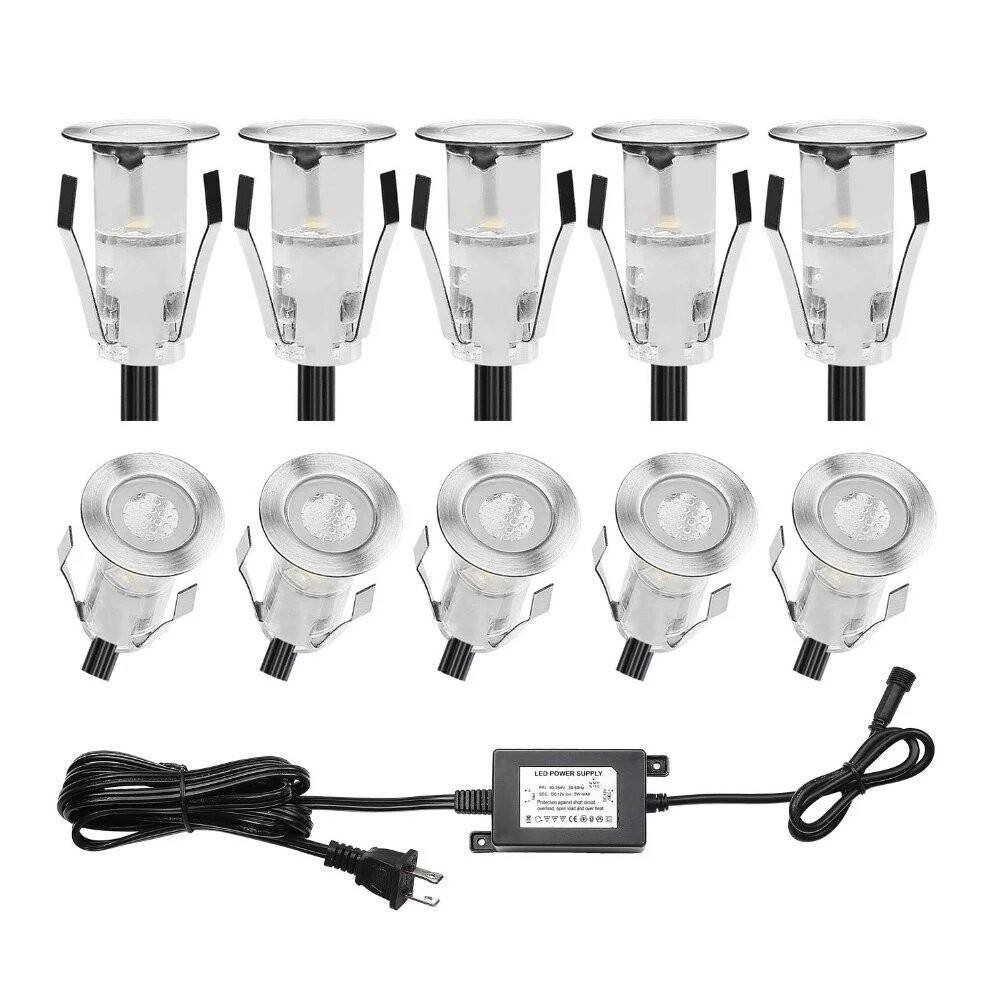 Kit 6 įleidžiami LED prožektoriai laiptams ar aukštams 0,4W 12V-DC IP67
