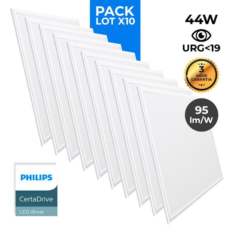 10 LED panelių paketas, plonas 60X60 cm