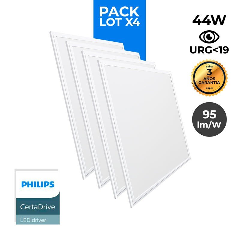 4 plonų LED panelių paketas 60X60 cm