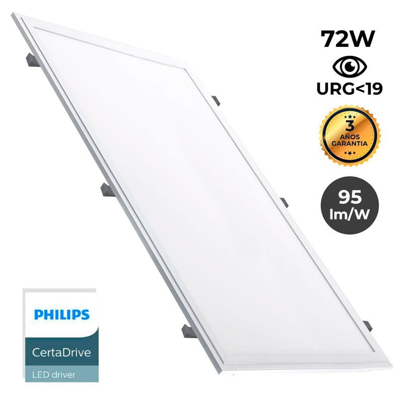Įleidžiamas LED skydelis 1200X600mm Slim 72W PHILIPS DRIVER UGR19 su montavimo komplektu