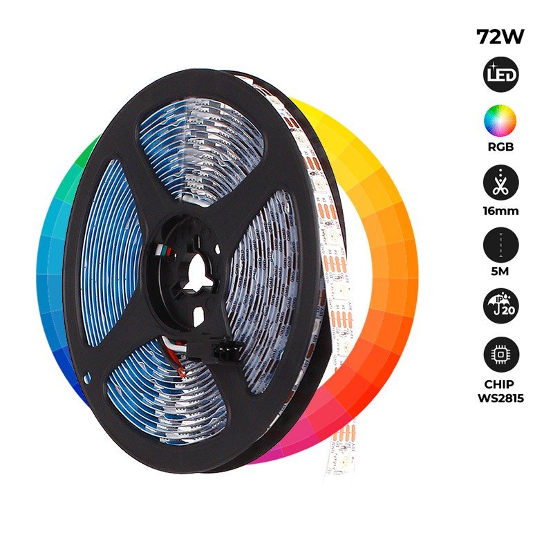 Išmanioji LED juosta su integriniu grandynu, RGB, 12 V nuolatinė srovė