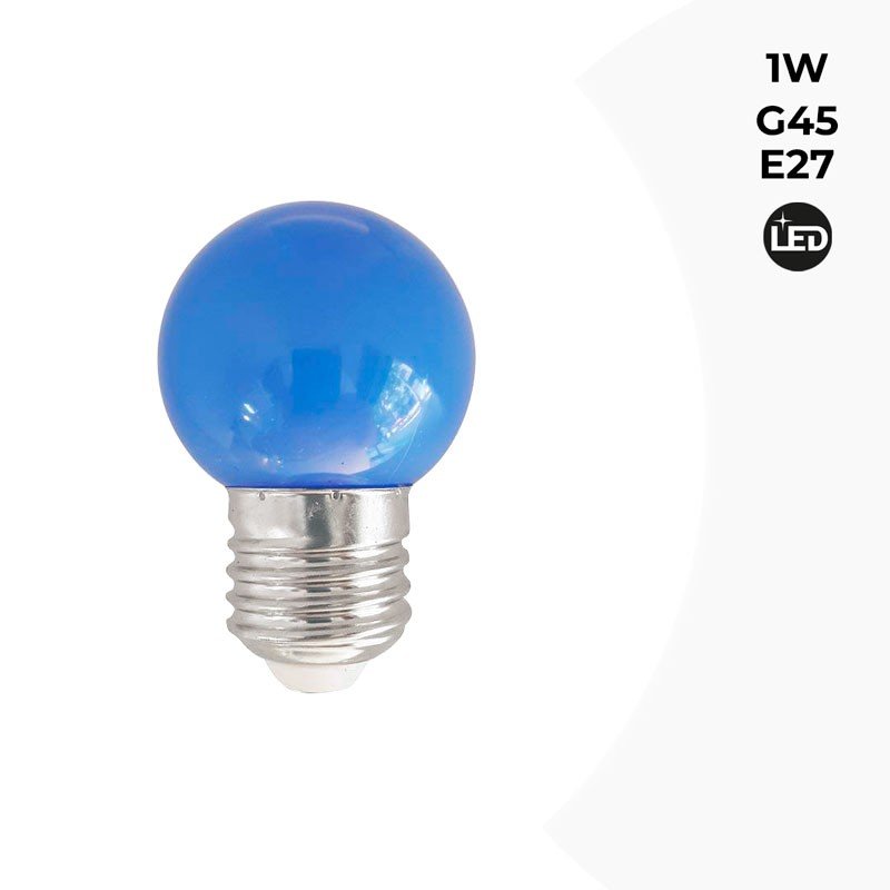 LED lemputė G45 E27 1 W Spalvota LED lemputė G45 E27 1 W