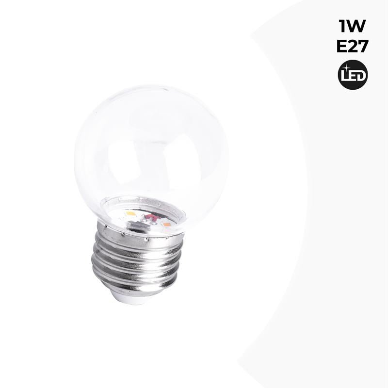 LED lemputė E27, 1 W, skaidri
