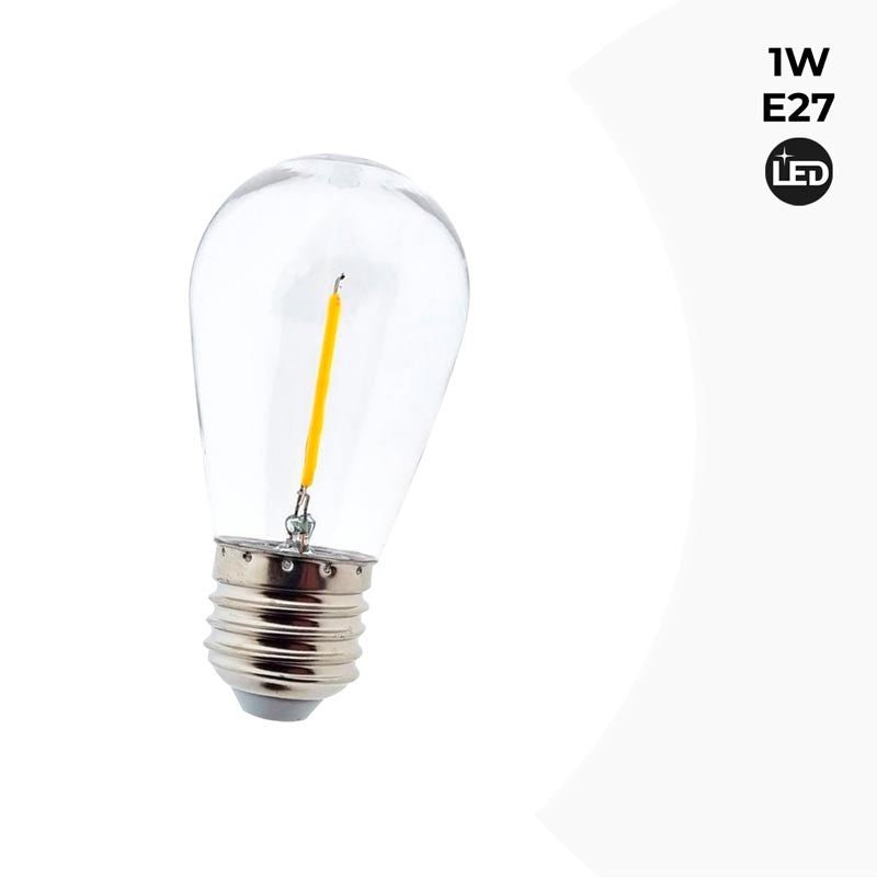 LED lemputė E27 S14, skaidri, 1 W