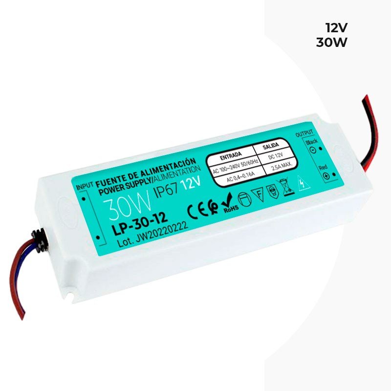 IP67 atsparus vandeniui maitinimo šaltinis 12V 30W