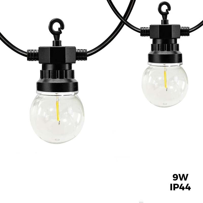 LED Garland 10m+3m su 20 lempučių Warm White 9W