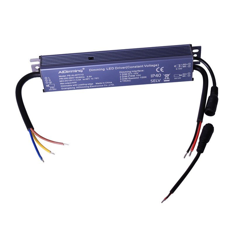 TRIAC DC 12V 3.3A 40W IP40 reguliuojamas maitinimo šaltinis TRIAC DC 12V 3.3A 40W IP40