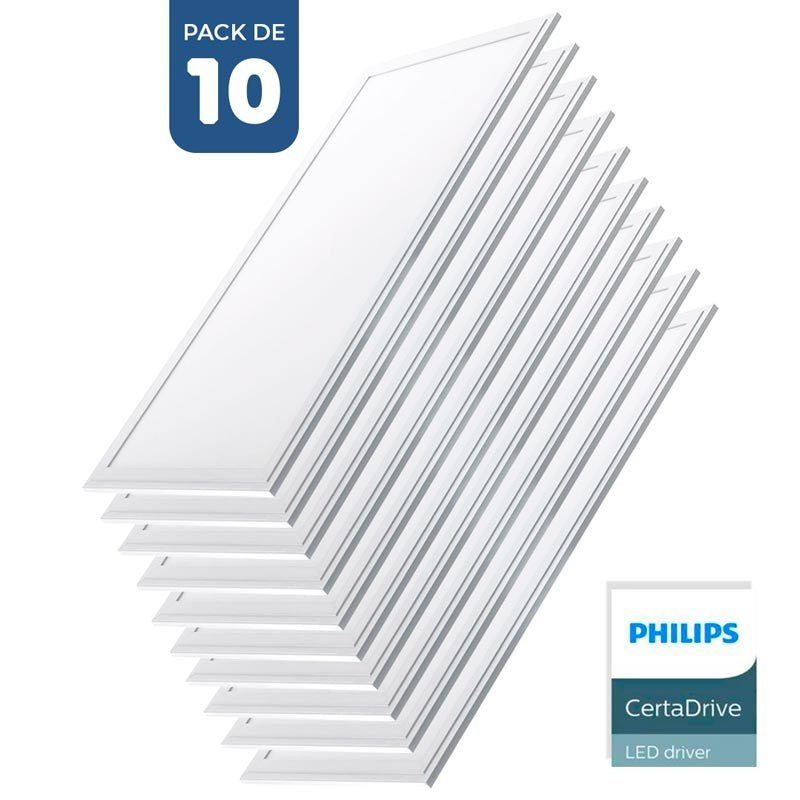 10 LED panelių komplektas, siauras 120X30 cm – Driver Philips – 44W – UGR19 – IP40