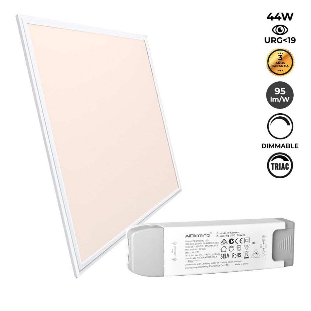 Įleidžiamas LED skydelis – 60X60 cm – TRIAC reguliuojamas – 44W – UGR19 – IP40