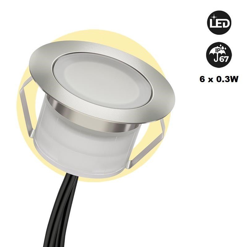 Kit 6 LED įleidžiami prožektoriai 0,3W 12V-DC IP67