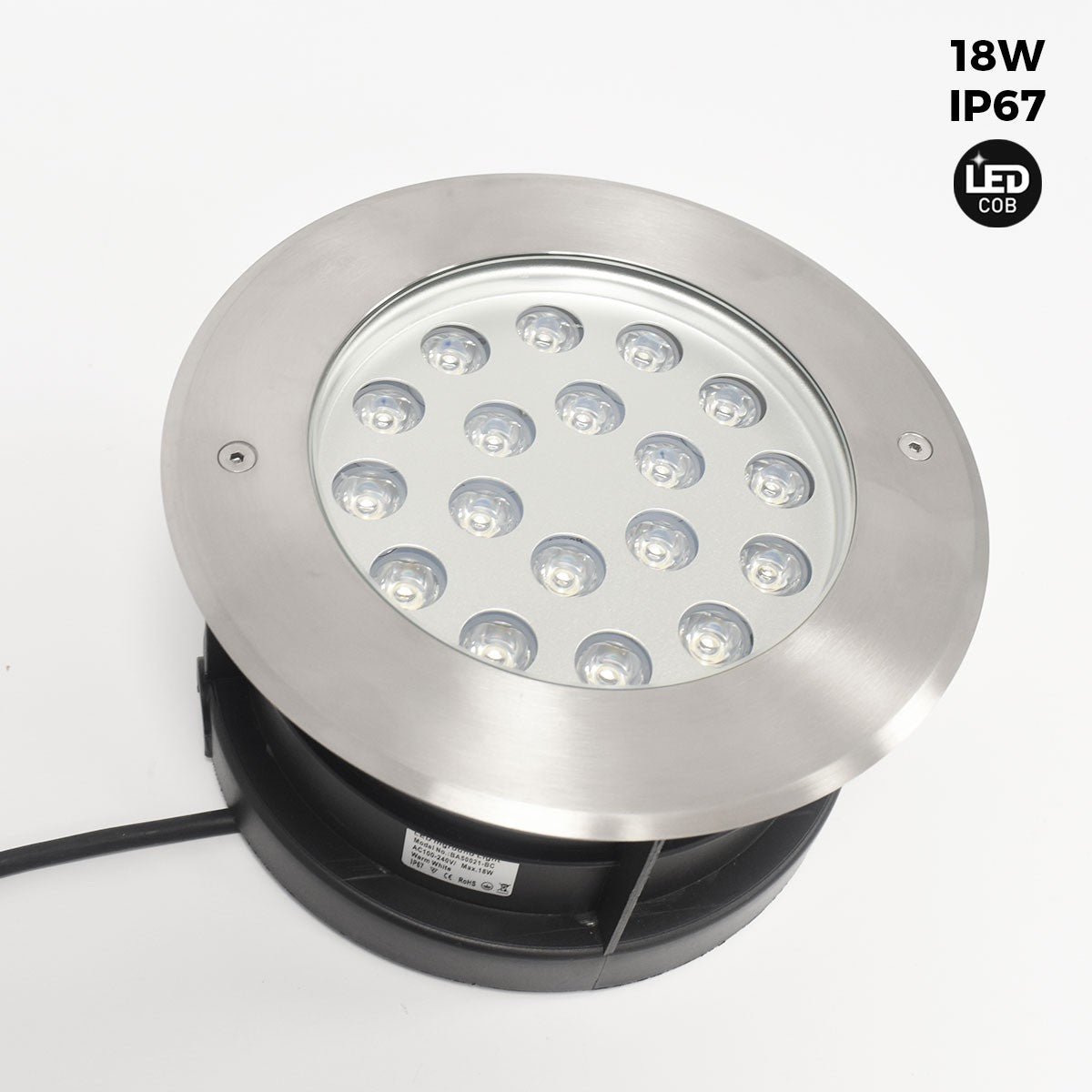 Į žemę įleistas LED švyturėlis, 18 W