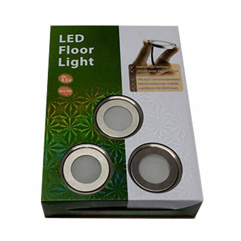 Kit 6 LED RGB įleidžiami grindų prožektoriai Ø58x9mm 0,5W 12V-DC IP67