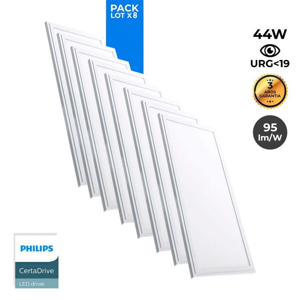 8 plonų LED panelių paketas 120X30 cm