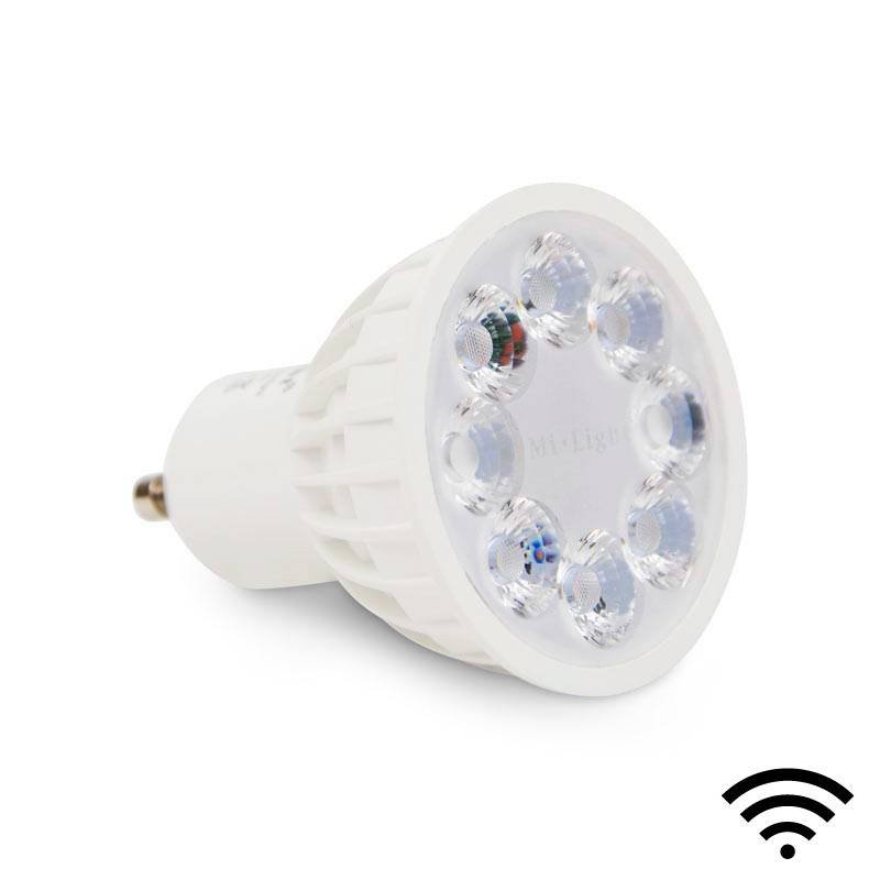 LED lemputė GU10, 4 W, RGBW+CCT, valdoma radijo bangomis, 240 lm, „Milight“
