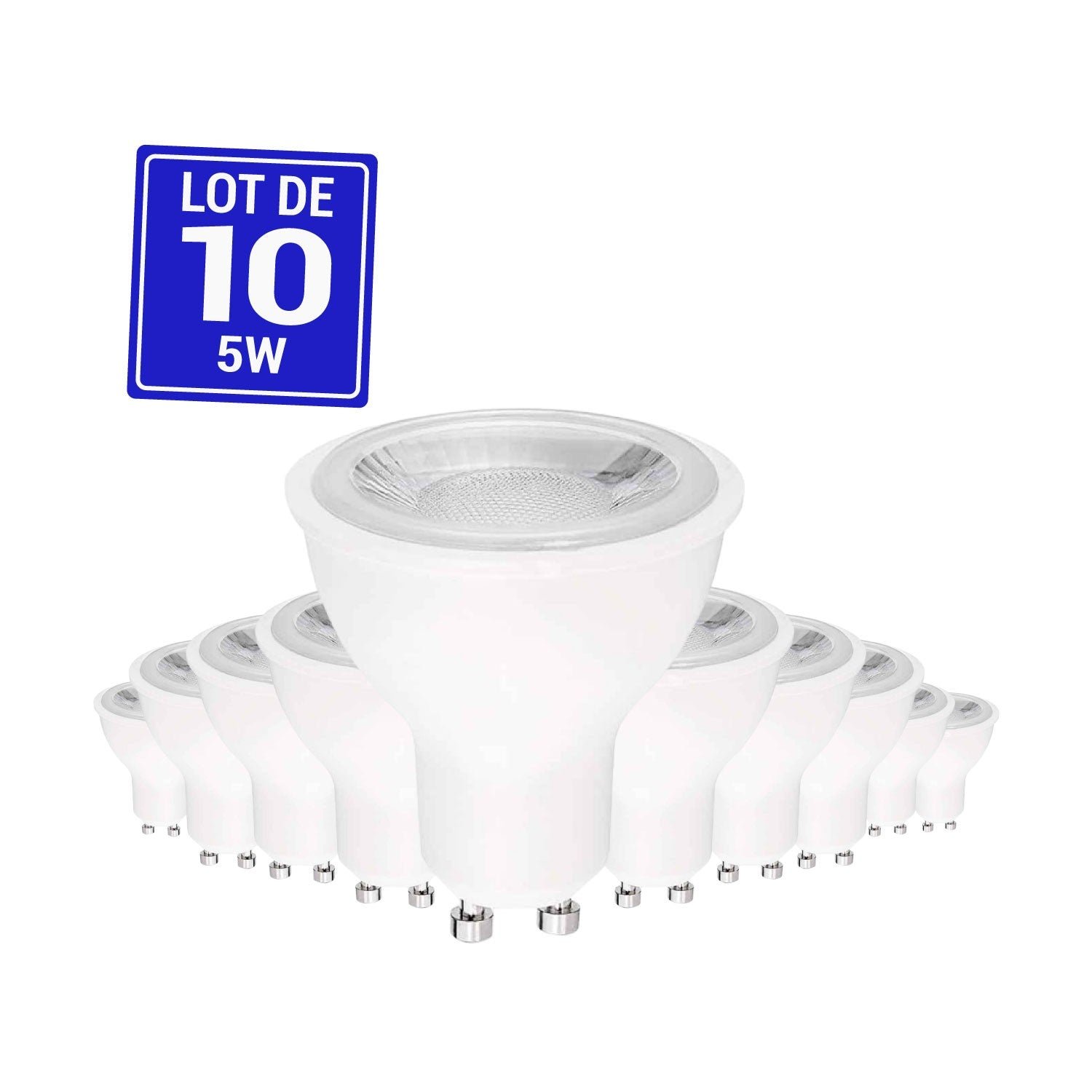 Pack x 10 – GU10 LED lemputė 5W