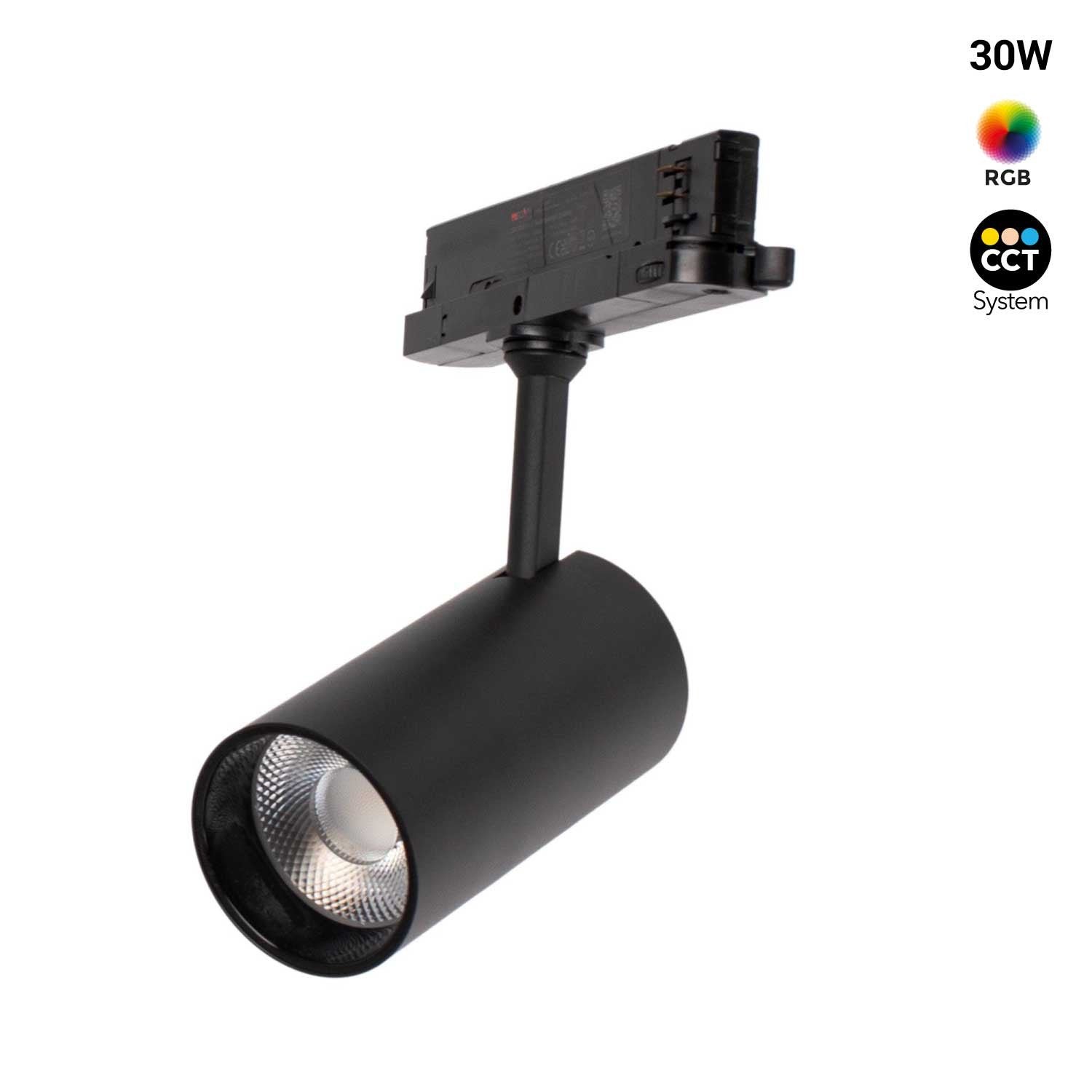 RGB + CCT trijų fazių LED takelio prožektorius