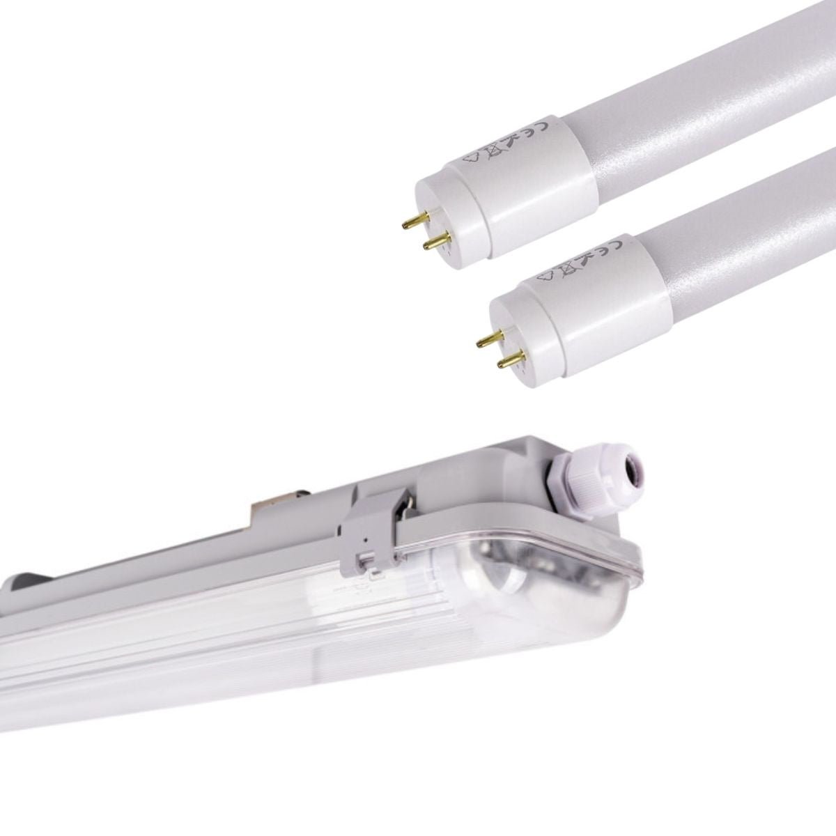 Rinkinys 150 cm atsparios vandeniui LED lentjuostės + 2 24W LED T8 vamzdeliai