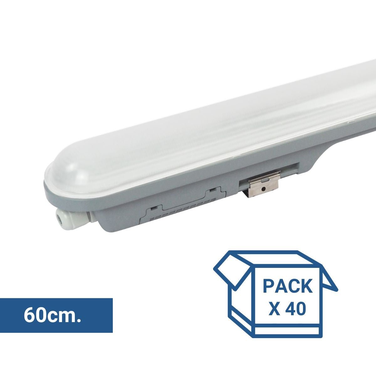 Pack x 40 - Jungiamas LED tri-proof Batten linijinis jungimas - 9W - 60 cm - IP65 - 4000K