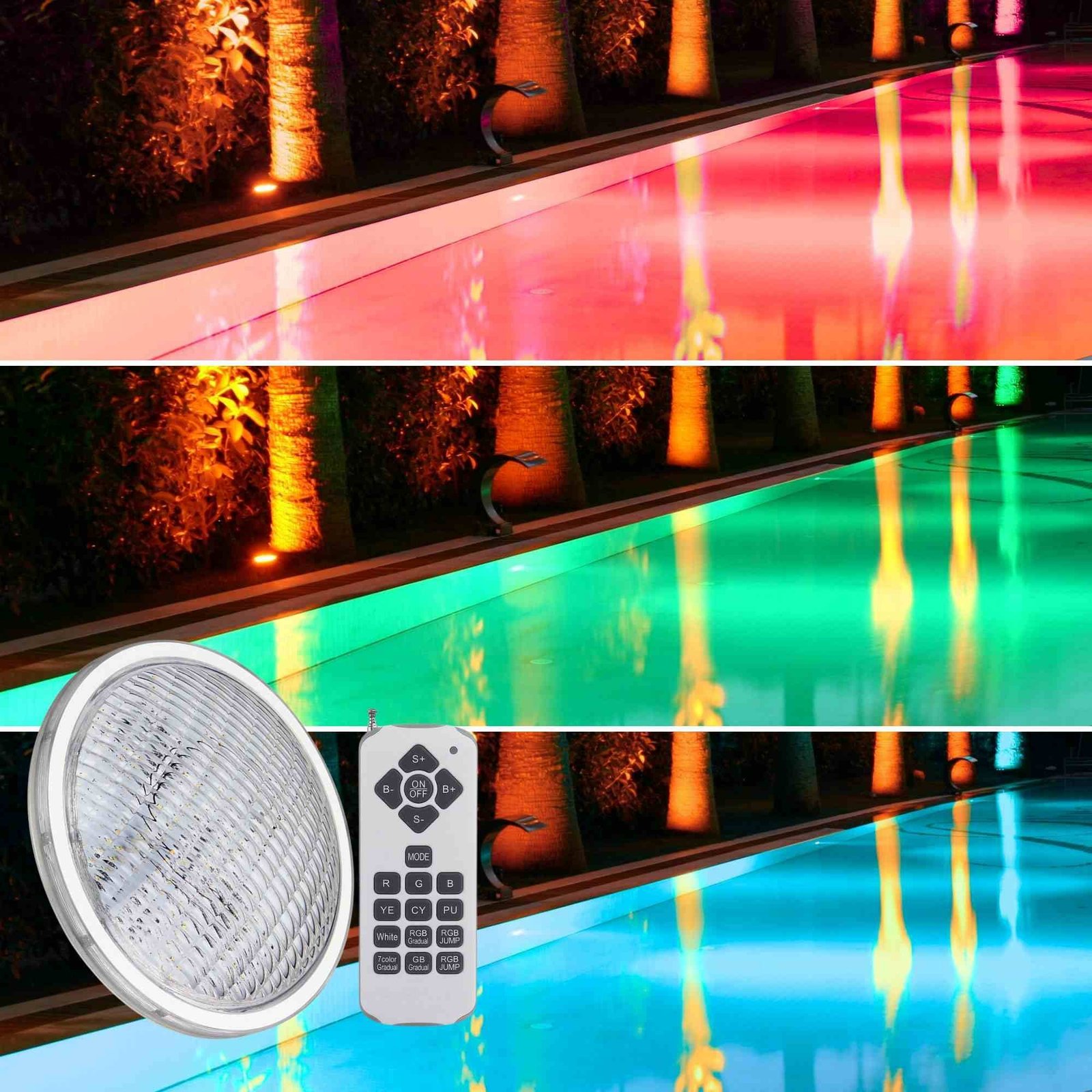PAR56 RGB LED baseino prožektorius