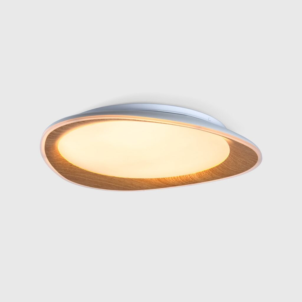 CCT LED 24W lubų šviestuvas – medžio efektas – Ø45 cm