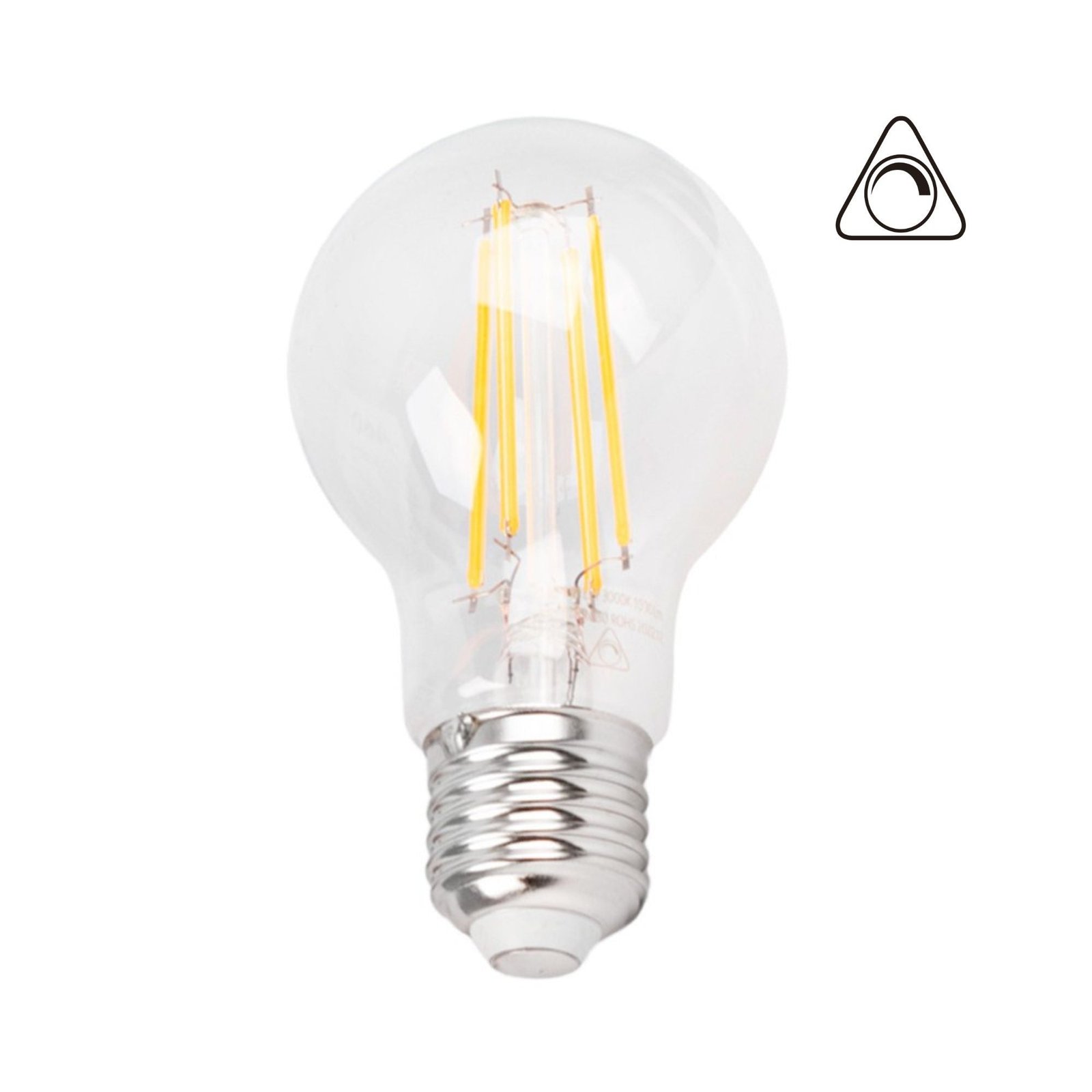 Reguliuojamo šviesos stiprumo LED kaitrinė lemputė E27, 8 W, A60