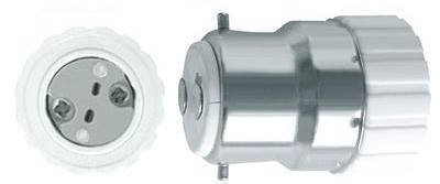 Adapteris B22 į MR16 arba GU5.3 bajonetinis jungtis į G4