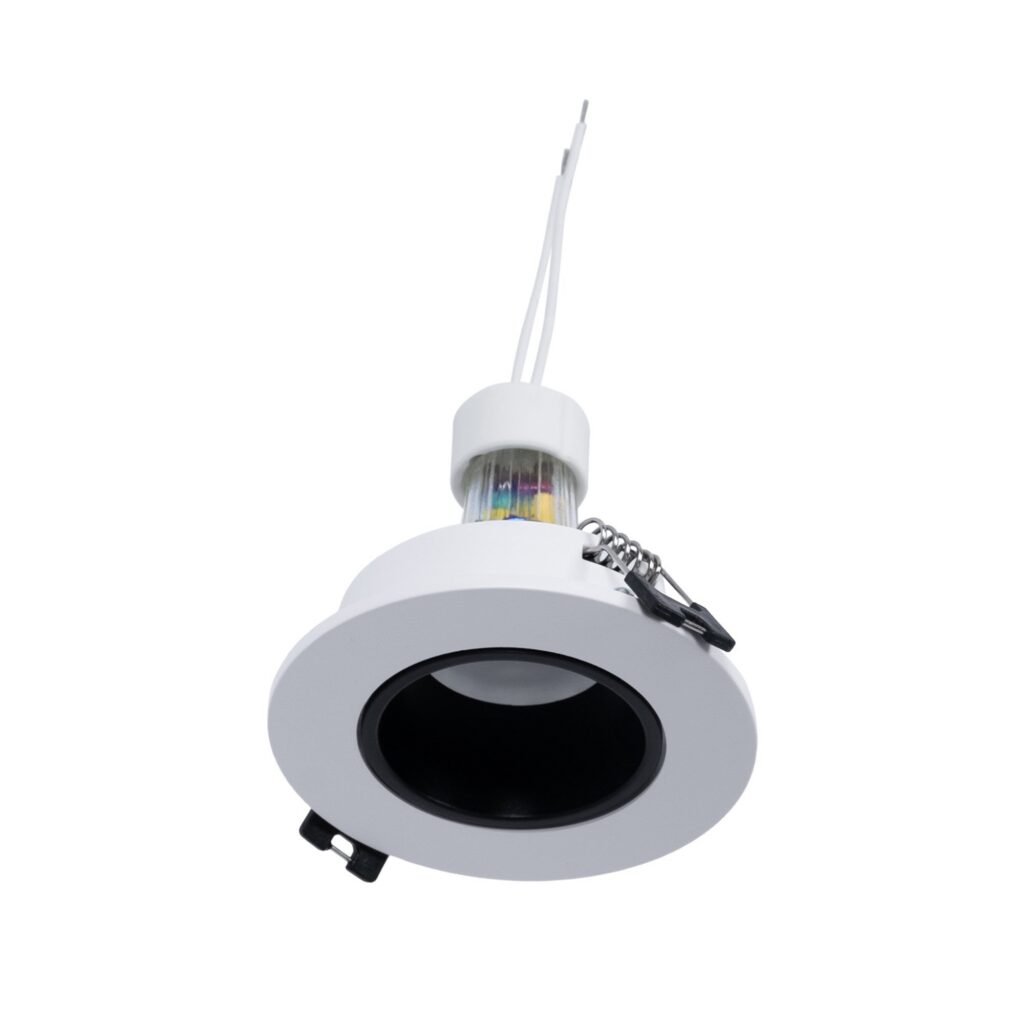 KIT įleidžiamas žiedas Ø90mm + GU10 6W lemputė + Lempos laikiklis