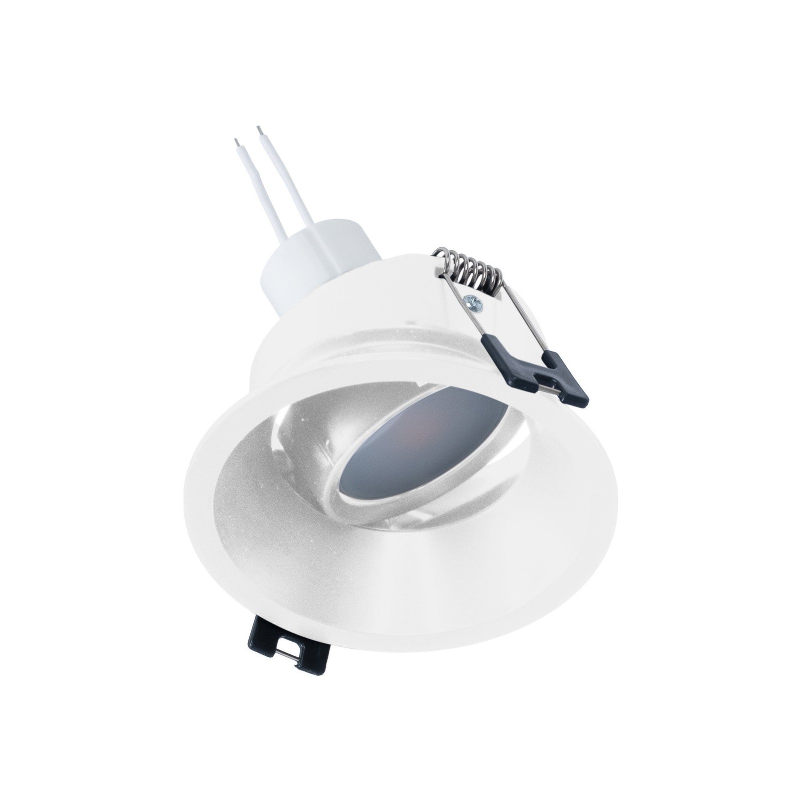 KIT įleidžiamas žiedas Ø93mm (baltas) + GU10 6W lemputė + lempos laikiklis
