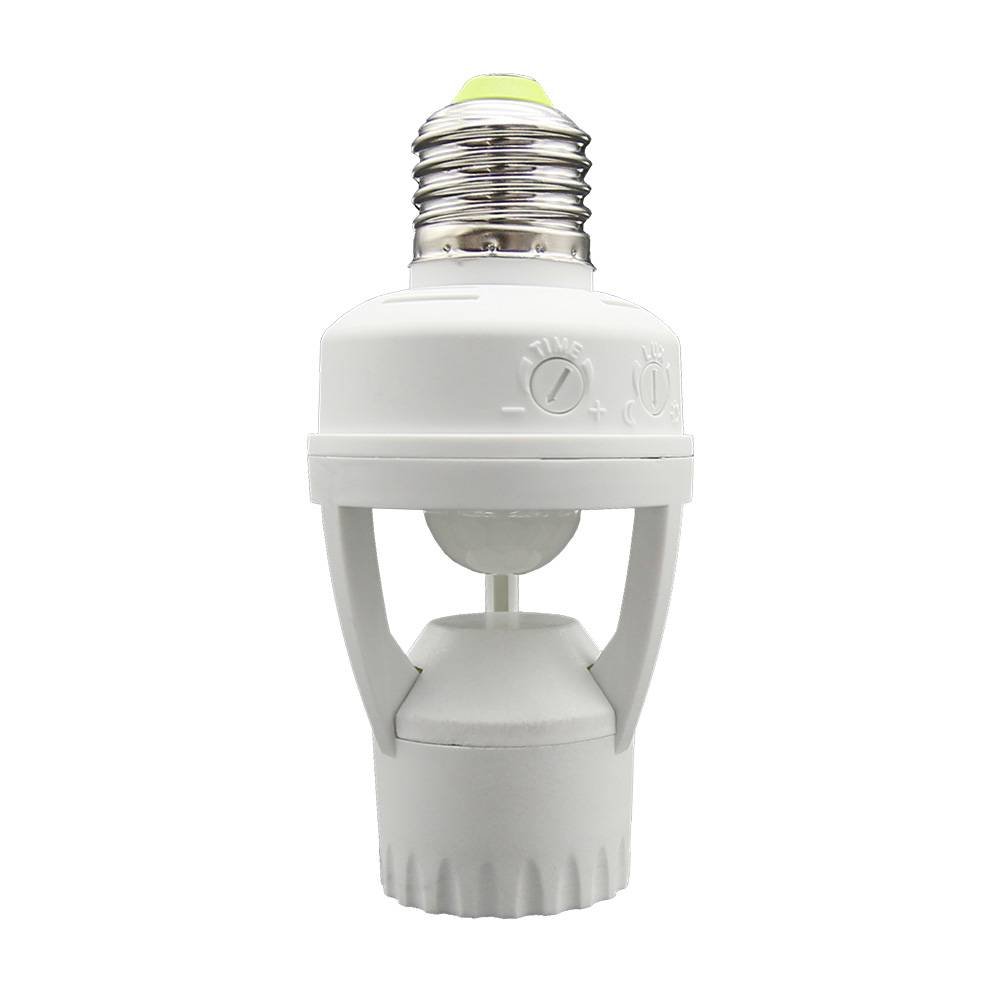 E27 LED lemputės adapteris su 360º PIR judesio jutikliu, IP20