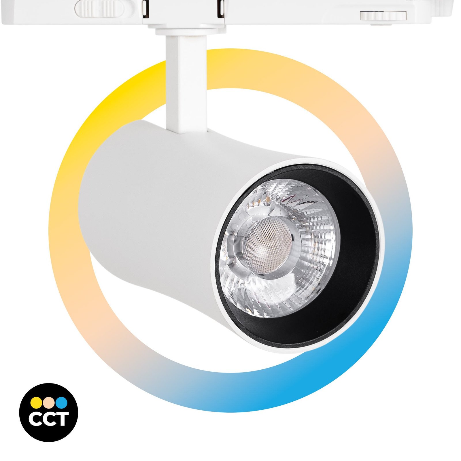 Architektūrinis LED CCT trifazis bėginis prožektorius