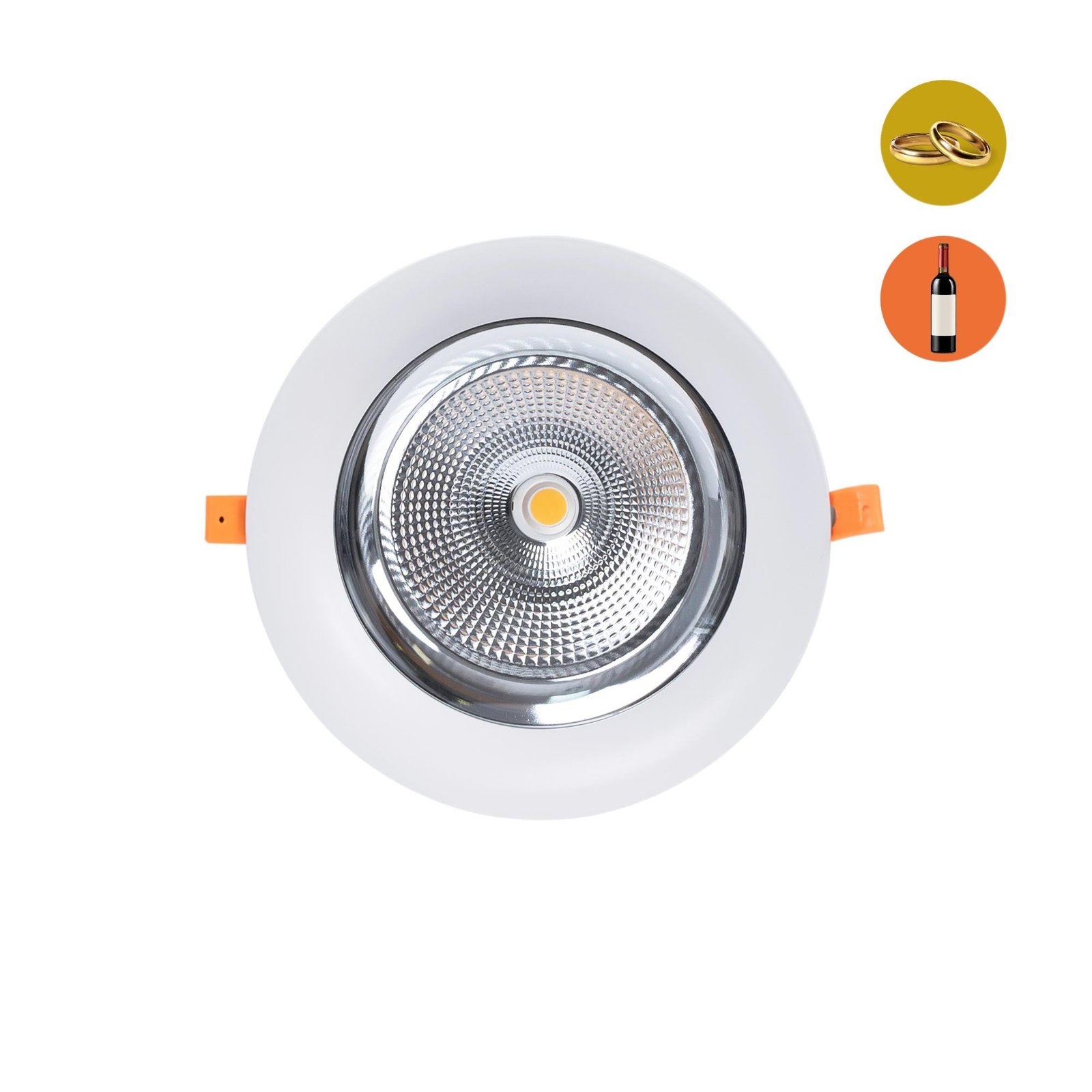 Specialus LED apšvietimas aukso ir vyno parduotuvėms
