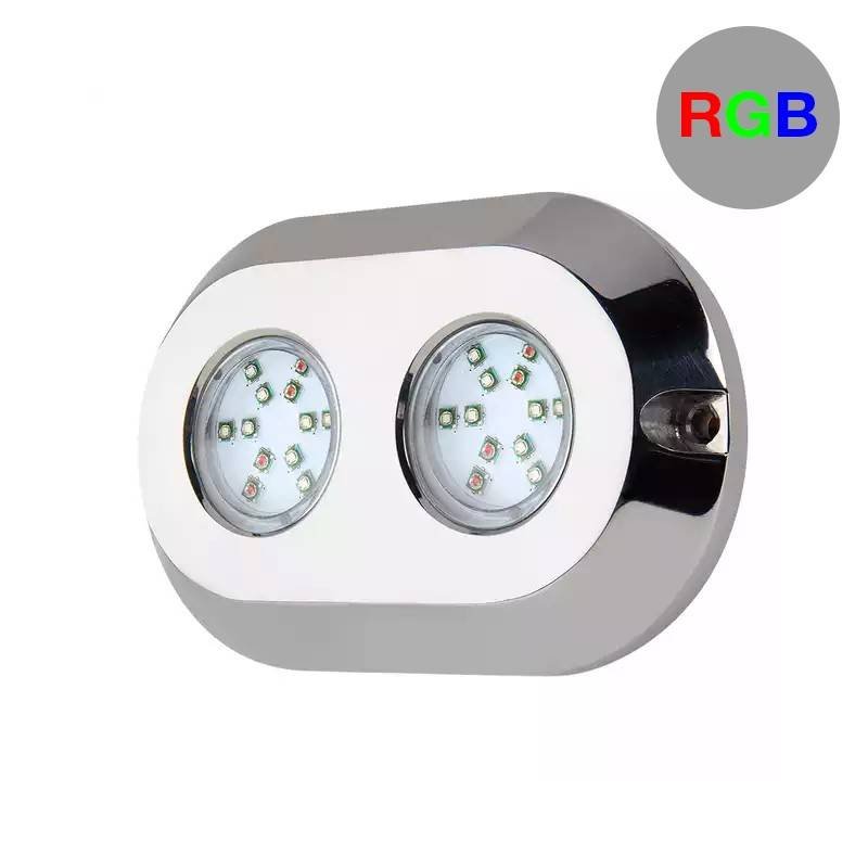 RGB panardinamas LED prožektorius valtims dvigubai
