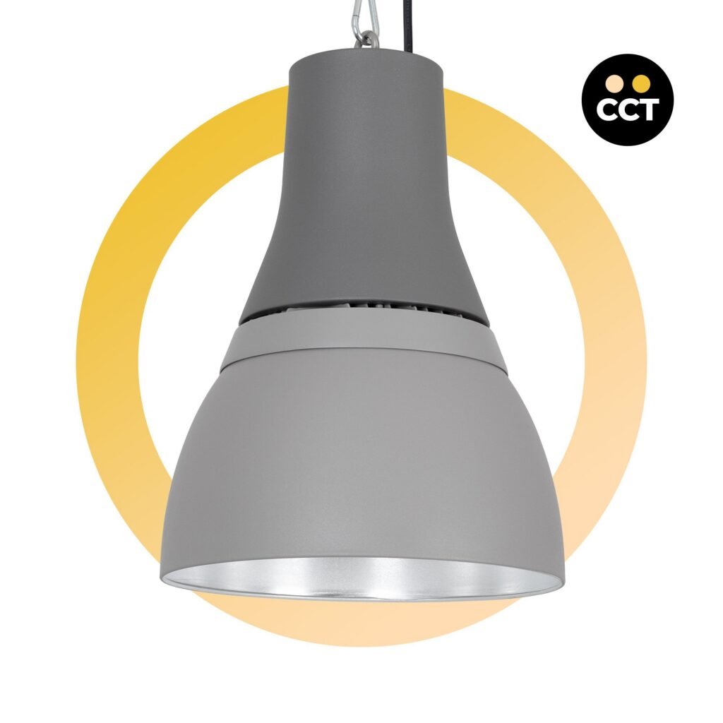 Komercinis LED „High Bay“ šviestuvas – CCT – (25 W / 40 W / 60 W / 80 W) – Aliuminio difuzorius – UGR19 – „Lifud“ maitinimo blokas 0–10 V