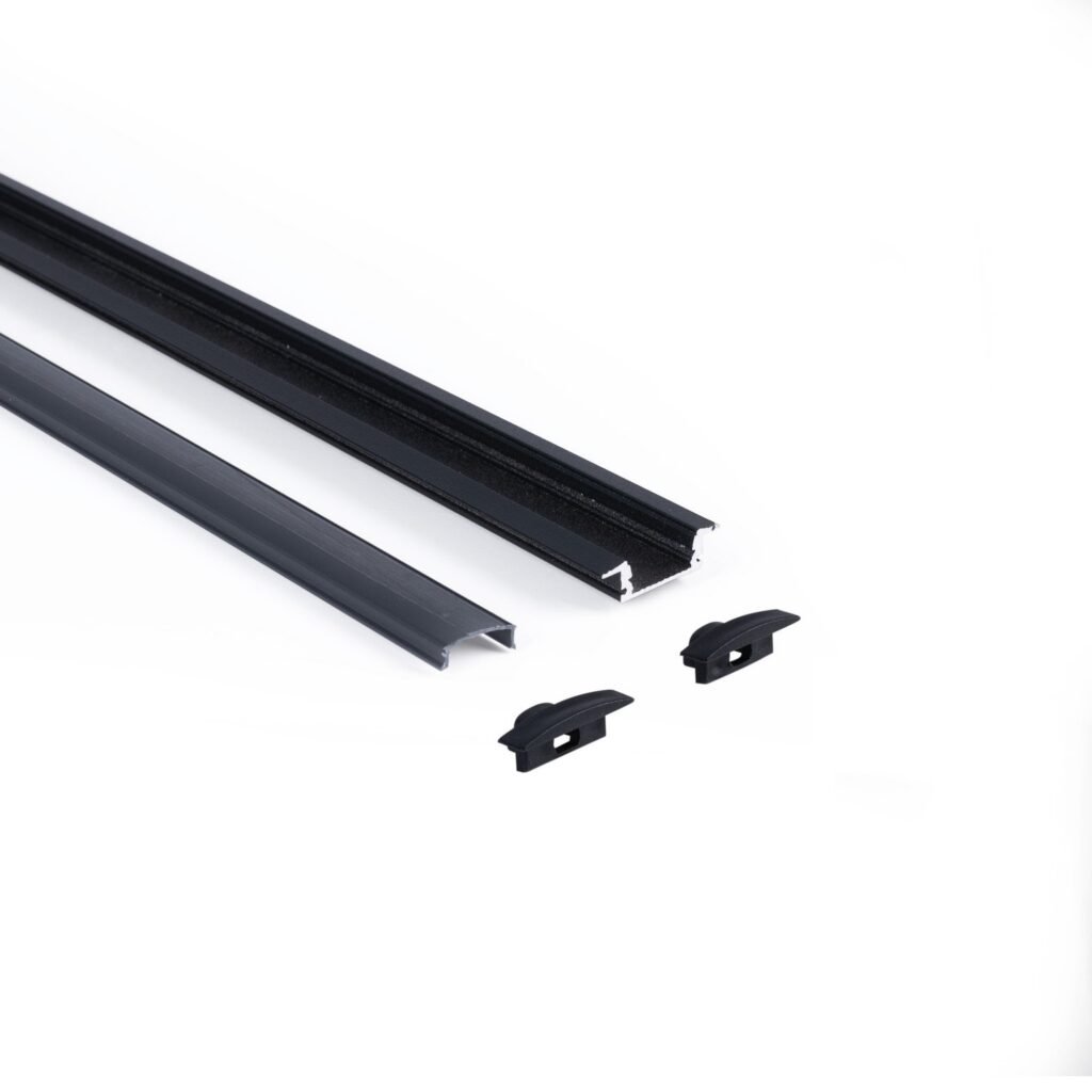 Įleidžiamas LED profilis – 24,5 x 7 mm – pilnas rinkinys – 1 metras