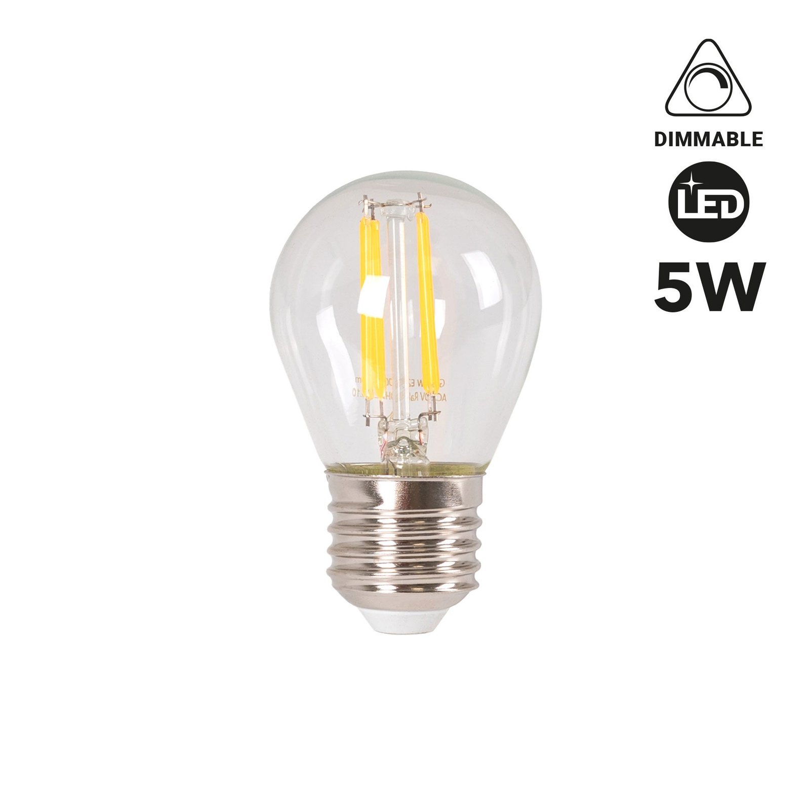 LED kaitrinė lemputė E27 G45