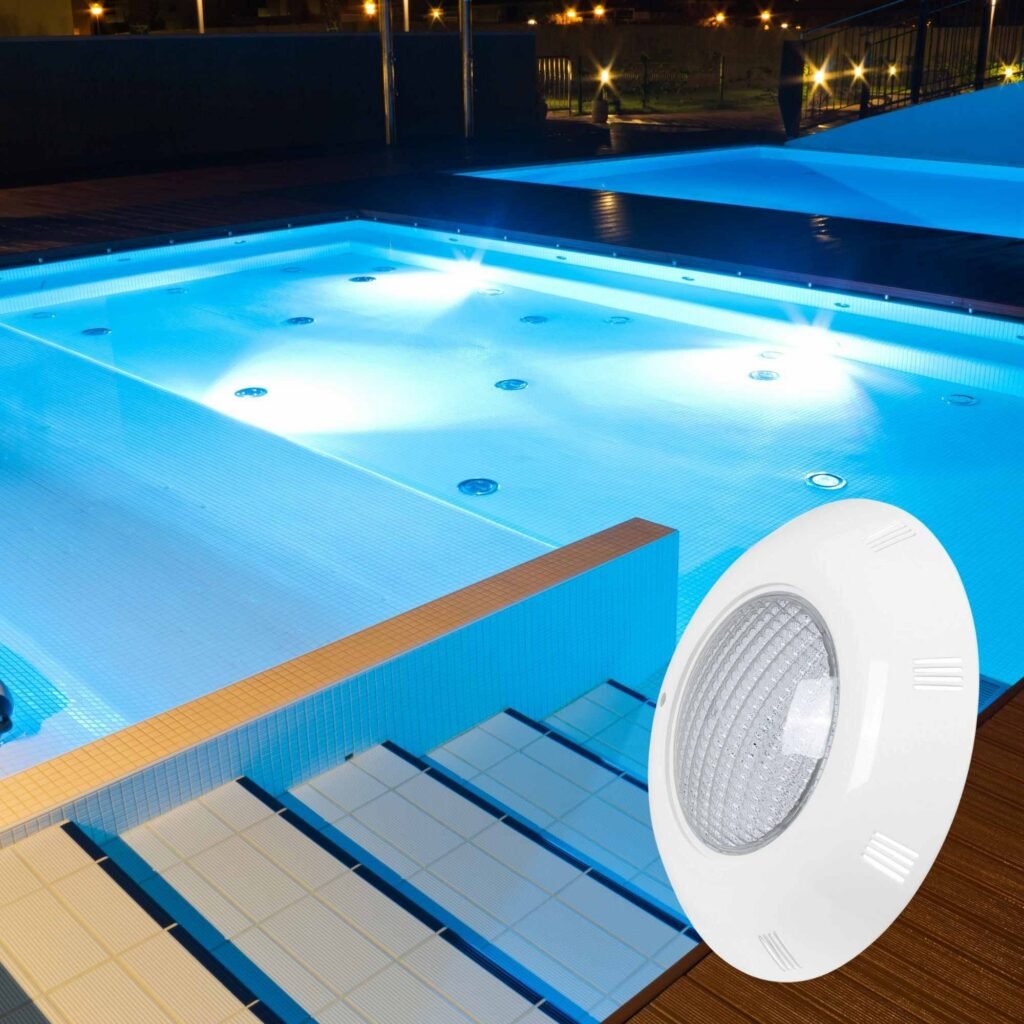 Panardinamas LED prožektorius baseinui – 12V AC – 24W – IP68 – Ø295mm