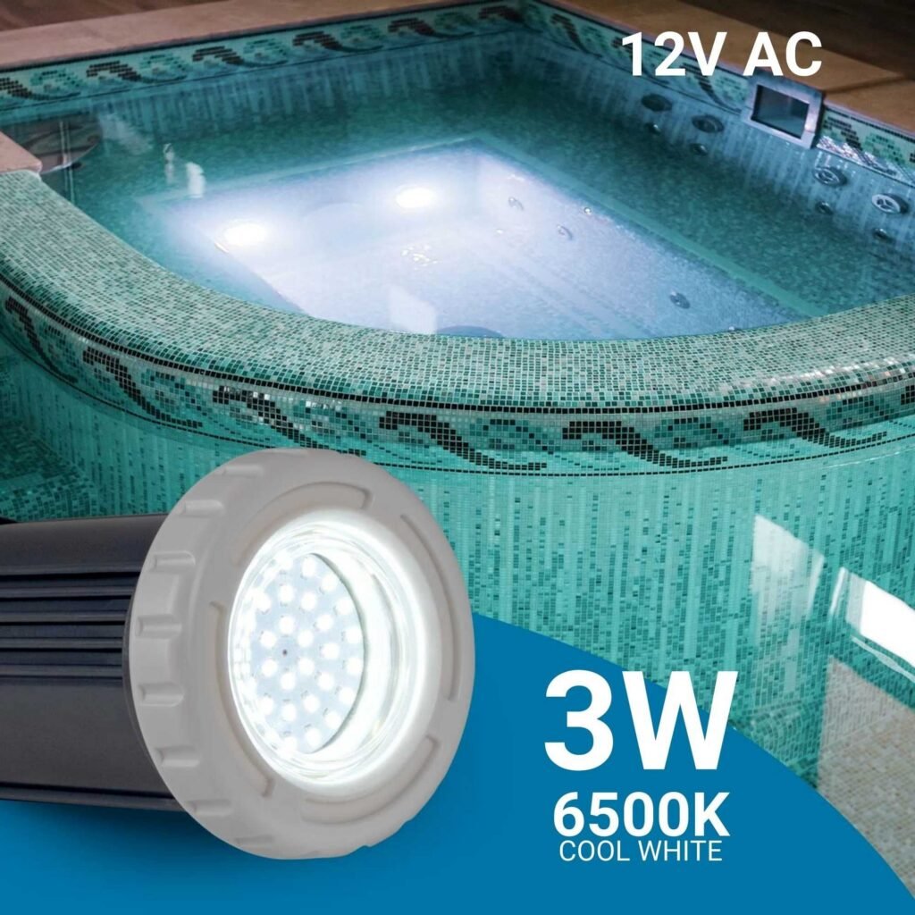 Panardinamas LED prožektorius baseinui – 12V AC – 3W – IP68 – Ø94mm