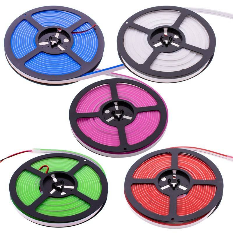 Lankstus LED Neon 24V DC - 4x10mm - 5 metrai - 13W/m - 120 LED/m - IP67 - Šoninis kreivumas