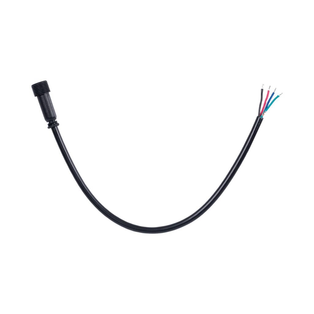 Vandeniui atspari moteriškoji jungtis RGB švyturėliui – 4 kontaktų – 20 cm
