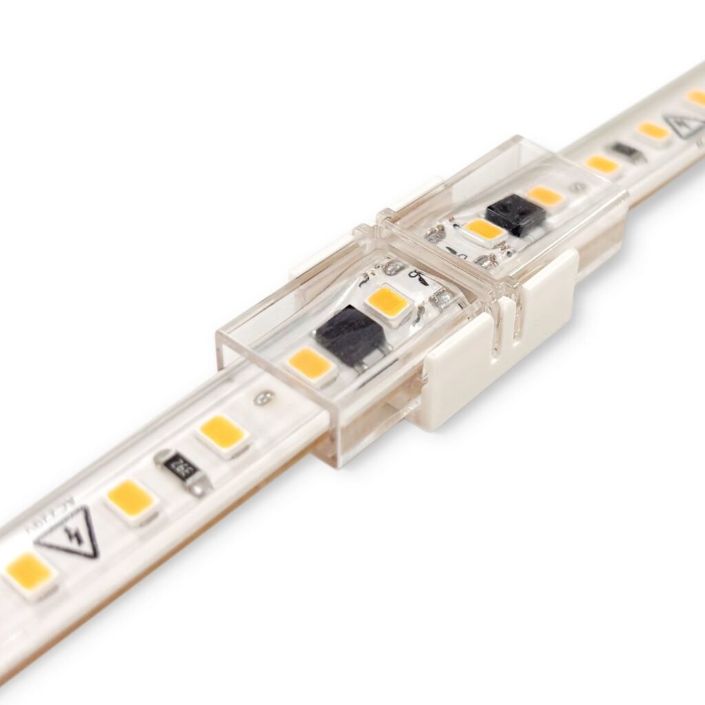 Tiesus jungiklis, skirtas IP65 vienos spalvos LED juostai SMD 2835 – 10 mm – 90º