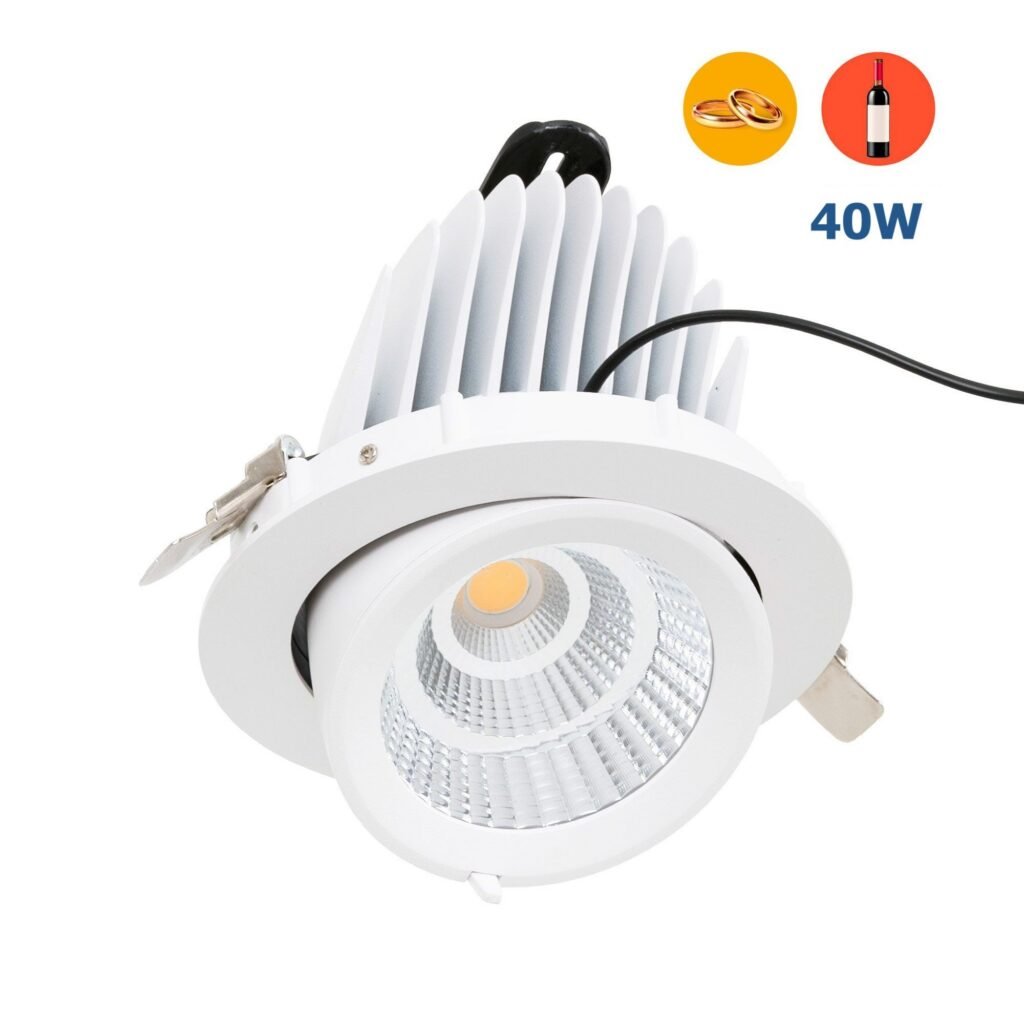 Įleidžiamas pasukamas LED šviestuvas – specialus lustas auksui ir vynui – 40W