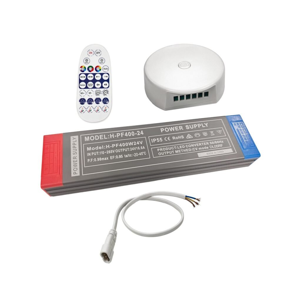 Rinkinys – valdiklis ir maitinimo šaltinis šešiakampei lempai – RGB IC