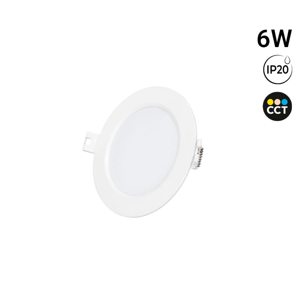 Įleidžiamas apvalus LED prožūros langas – 3CCT – 6W – 110 lm/w – išpjova Ø93mm