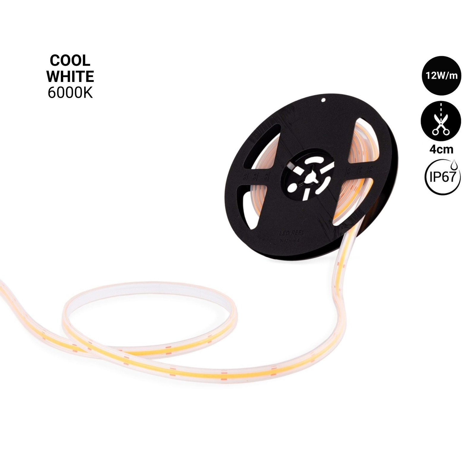 COB LED juosta, 24 V nuolatinės srovės