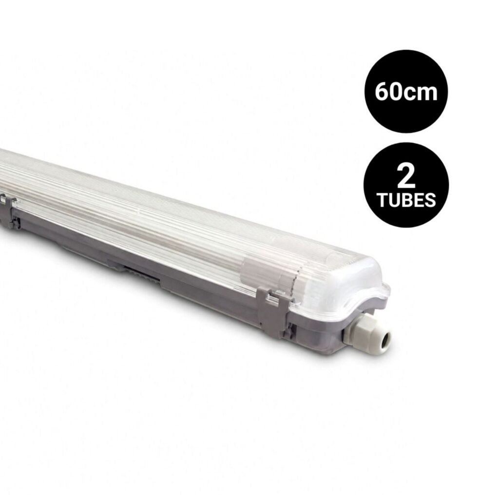 Tri-proof takelių šviestuvas 2 LED vamzdeliams – 60 cm – IP65