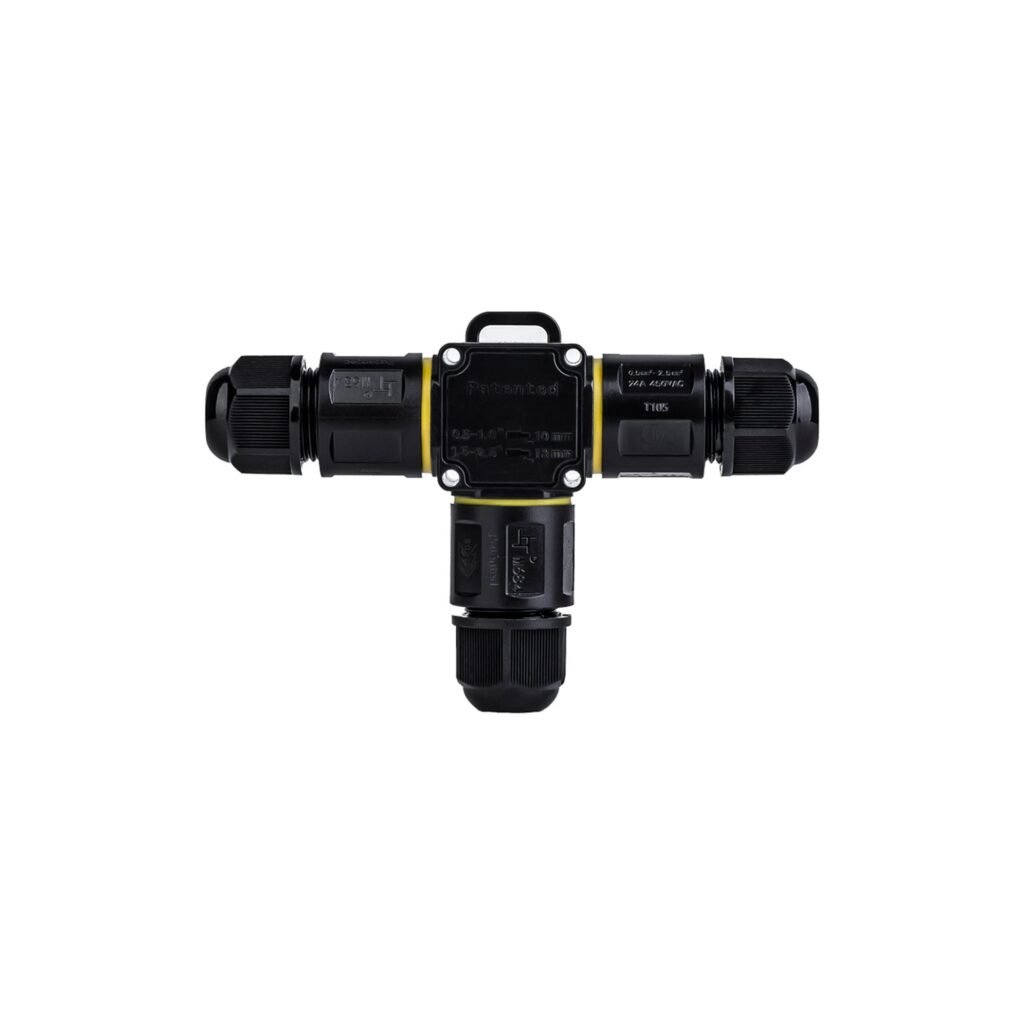 Vandeniui atsparus T-formos jungtis – M20 – IP68 – 0,5–2,5 mm²