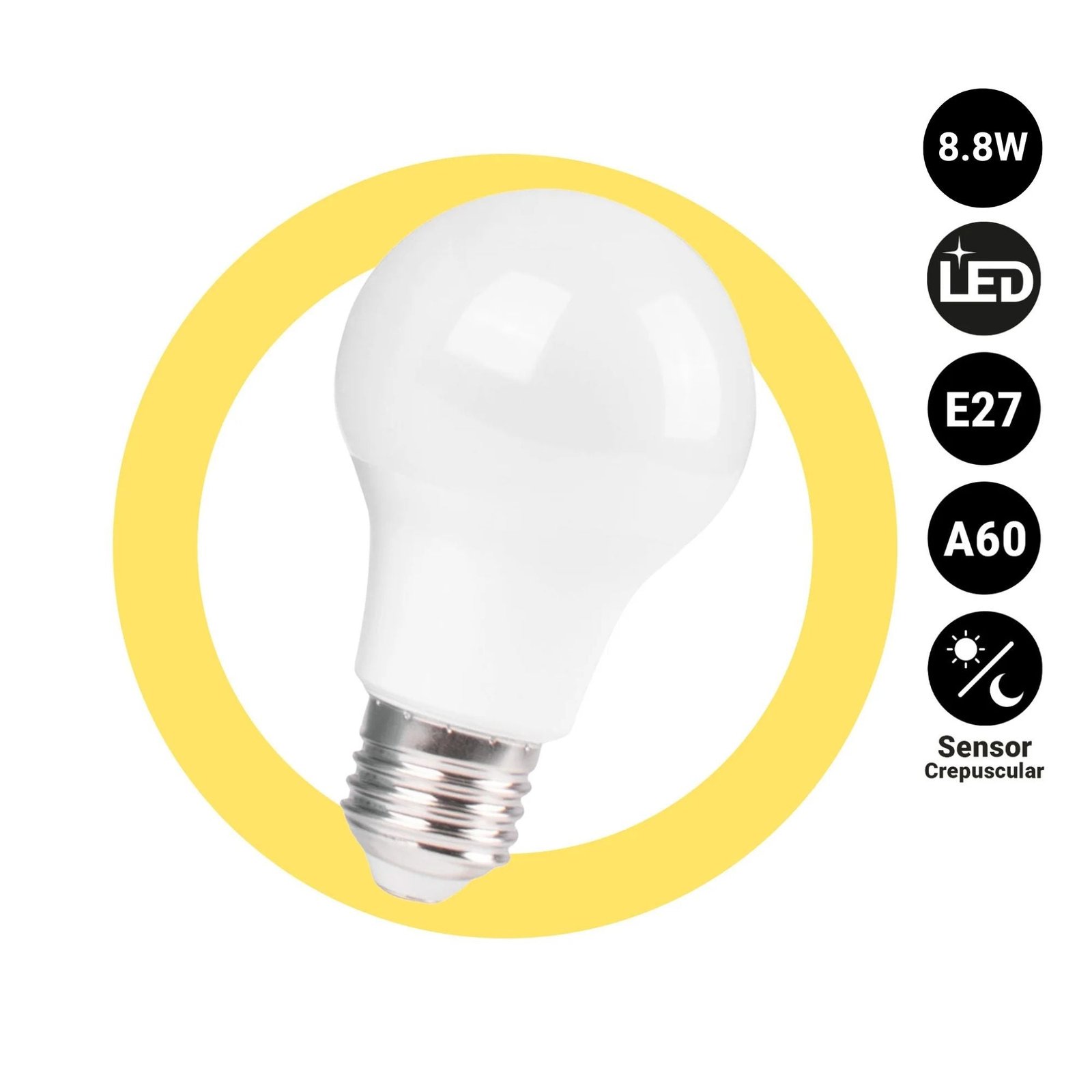 LED lemputė su sutemų jutikliu