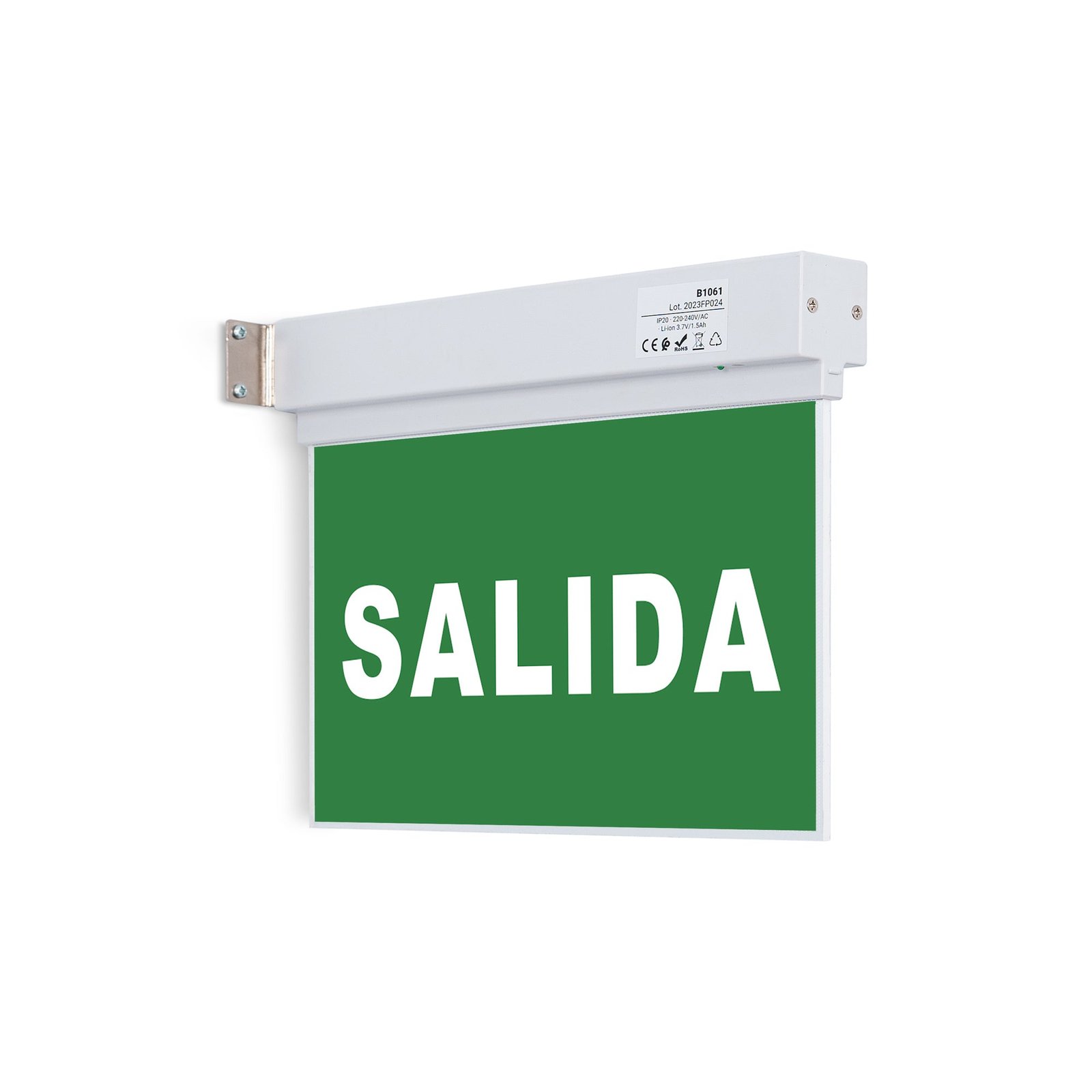 Nuolatinė avarinė šviesa su "SALIDA" ženklu